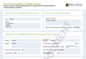 Electrical Installation Condition Report