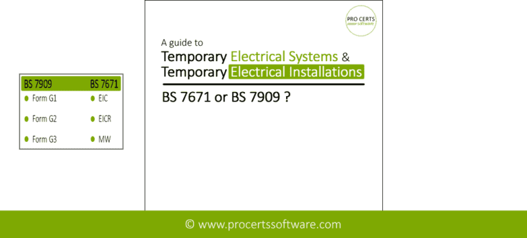 Temporary Electrics BS7909 or BS7671