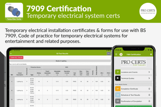 BS 7909 Electrical Certification Software