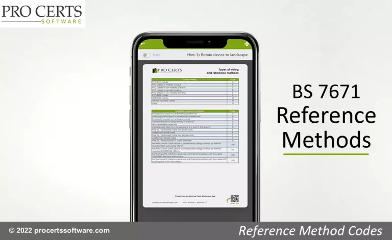 BS 7671 Reference Methods