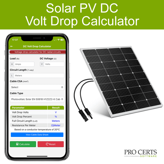 Solar DC Voltage Drop Calculator