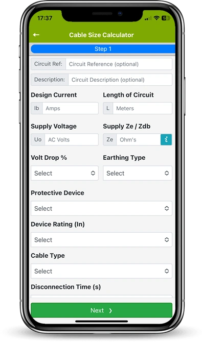 Cable Size Calculator - Cable Calc App