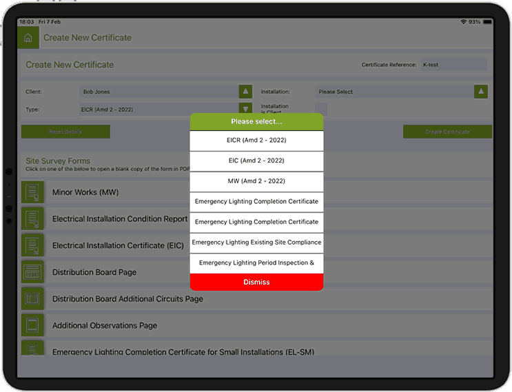 Electrical Cert Software