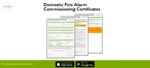 Domestic fire alarm commissioning certificates